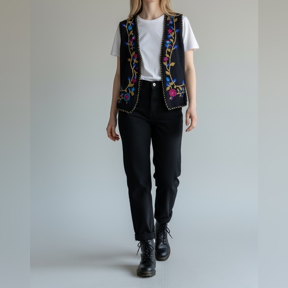 VINTAGE PETITE SOPHISTICATE knit floral vest 🌸 - Picture 1 of 2